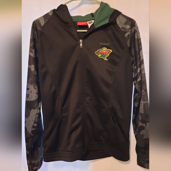Reebok Black and Green Athletic Jacket Minnesota Wilds - Picture 10 of 12